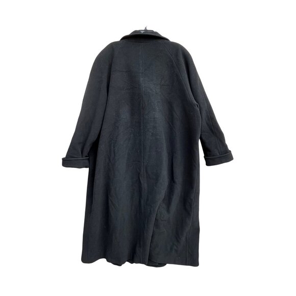 NC Nuage Womens Black Wool Blend Double Breasted Full Length Long Coat Size 24 W - Picture 4 of 9